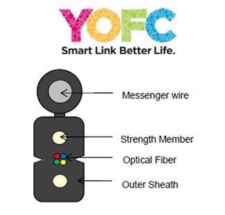YOFC Optički kabl 4FO 1km outdoor drop cable, sajla G657A1