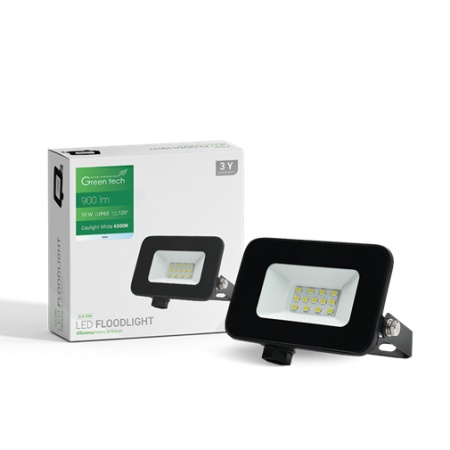 LED REFLEKTOR 10W 6500K 900lm IP65 CRNI GREEN TECH