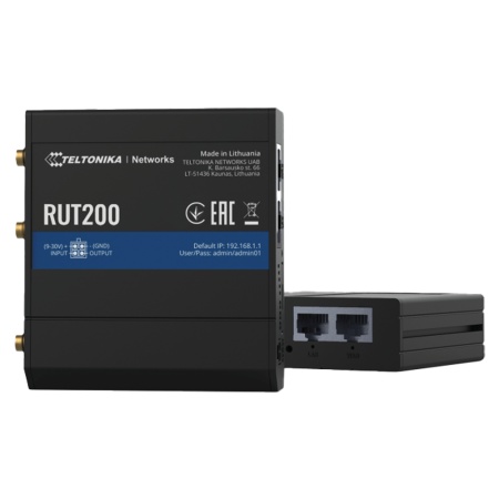 Teltonika RUT200 Industrial LTE WiFi Router, 4G, 1xWAN, 1xLAN, 1xSIM