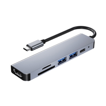 Tip C HUB Kettz KT-601G 61 4K HDMI USB*2 SDTF PD 87W
