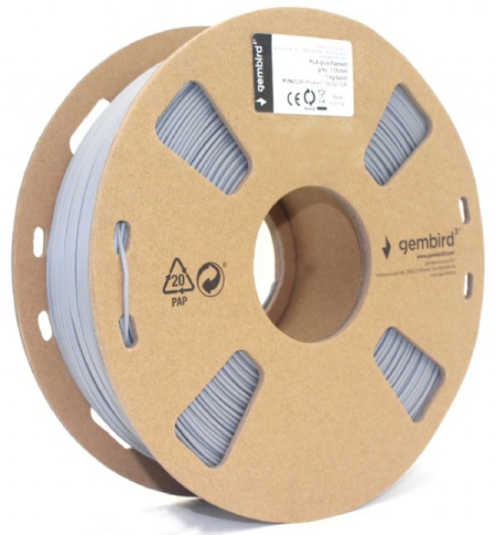 3DP-PLA+1.75-02-GR PLA-PLUS Filament za 3D stampac 1,75mm kotur 1KG Grey (jaci od standardnog PLA)