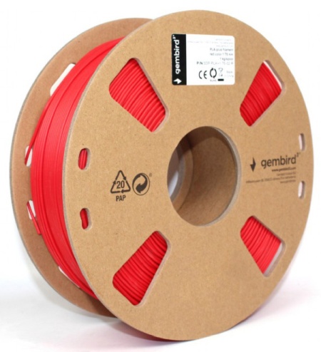 3DP-PLA+1.75-02-R PLA-PLUS Filament za 3D stampac 1,75mm kotur 1KG Red (jaci od standardnog PLA)