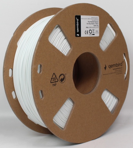 3DP-PLA-FL-01-W * PLA FLEXIBILNI Filament za 3D stampac 1.75mm, kotur 1KG WHITE (1910)
