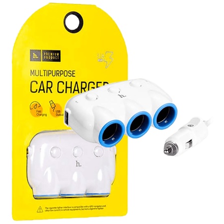 hoco. Auto punjač / razdelnik za smartphone, 2 x USB, 5V / 3.1 A - C1