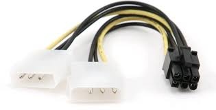 Kabl Wiretek 2x4Pin Molex MALE na 6Pin PCIEx FEMALE