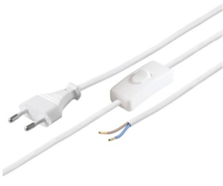 Strujni kabel sa prekidaèem 1,5m N2K-WH/VDE beli