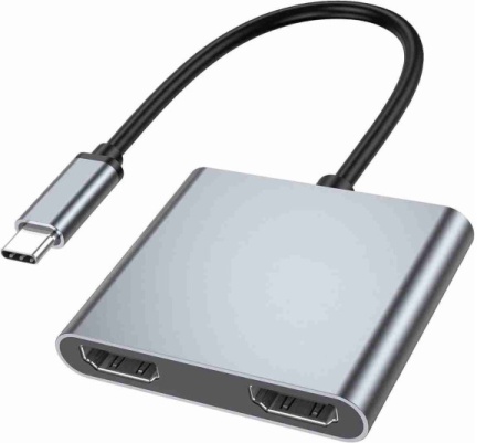 Adapter-konvertor TIP C na 2xHDMI 4K+USB 3.0+TIP C