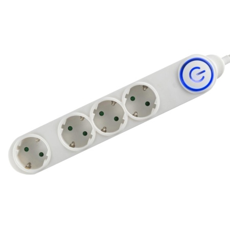 home Produžni kabel, 4 utičnice, 3 x 1,5 mm2, 5 met., beli - NV 04TK-5/WH/1.5