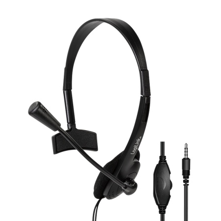 Logilink mono slušalice, povezivanje 3.5mm, mikrofon za call centre