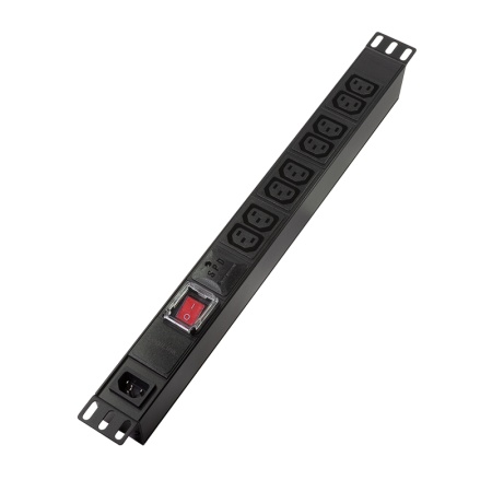 Logilink PDU 8 x C13, prekidač i prenaponska zaštita, bez napojnog kabla