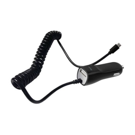 Xwave C21 USB auto punjač/Dual 1xmicroUSB+USB port/5V/1A sa kablom/Crna