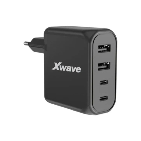 Xwave GaN100-2A2C GaN ultra-brzi punjac 100w, 2USB-A + 2USB-C, za mobilne tablete Crni