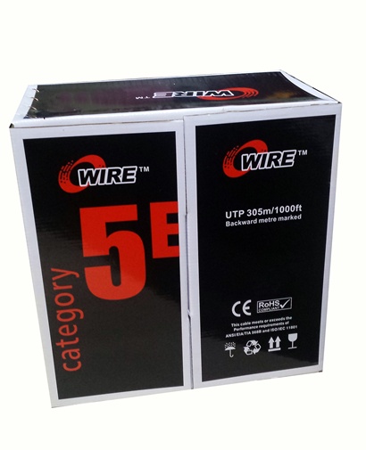 KABAL LAN CAT5e UTP OWIRE BOX 305m sivi