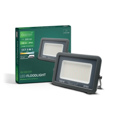 LED REFLEKTOR ALUMINIJUMSKI 100W 3CCT IP65 GREEN TECH