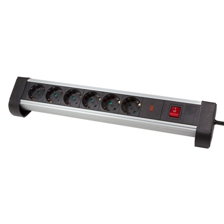 Logilink produžni kabl sa prenaponskom zaštitom 6 mesta, prekidač, stalak, 1.4m, aluminium