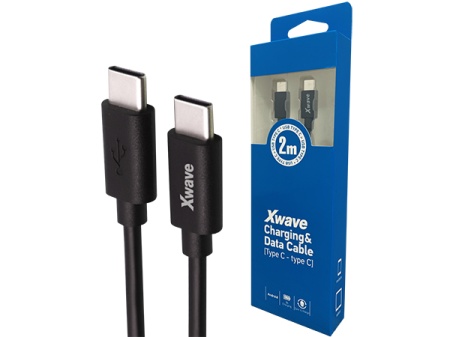 Xwave Kabl Tip-C muški na Tip-C muški 2M 3A 5Gbps,blister,PVC crni - Img 1