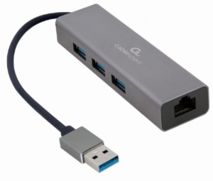 A-AMU3-LAN-01 Gembird USB AM Gigabit network adapter with 3-port USB 3.0 hub - Img 1