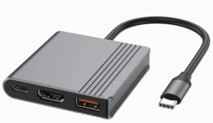 A-CM-COMBO3-05 Gembird USB Type-C 3-u-1 multi-port adapter,USB-A port F/HDMI port F/USB-C port F