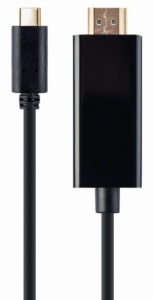 A-CM-HDMIM-01 Gembird USB-C male to HDMI-male adapter, 4K 30Hz, 2 m, black - Img 1