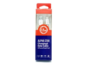 Alpha Star Kabl IPHONE USB-1.2M blister,lightning muški,beli - Img 2