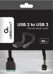 CC-U3U2-01 Gembird USB 2 to USB 3 interni kabl 9-pinski USB 2.0 na 19-pinski - Img 1