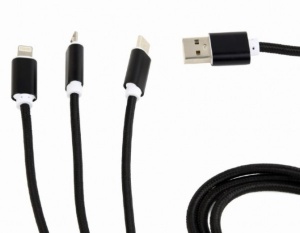 CC-USB2-AM31-1M Gembird USB 3-u-1 kabl za punjenje 8-pin, Type-C, microUSB, crni, 1m - Img 3