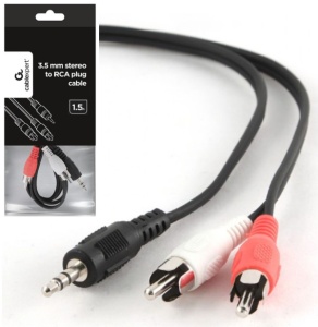 CCA-458-1.5M Gembird 3.5mm stereo plug to 2 phono plugs audio kabl 1.5m A - Img 1