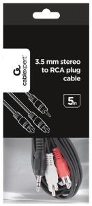 CCA-458-5M Gembird 3.5mm stereo plug to 2 phono plugs audio kabl 5m - Img 2