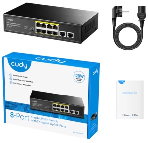 Cudy GS1010PS2 8-Port Gigabit PoE+ Switch with 2 Gigabit Uplink ports and 2 Gigabit SFP slot 120W - Img 3