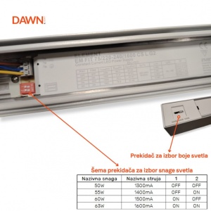 DAWN LED SVETILJKA LT-T-020 50/55/60/63W CCT BELA 1,5 met - Img 2