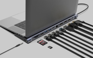 Docking station Manhattan 12in1 USB-C 100W-2xHDMI/DP/GLAN/3xUSB/USB-C 190305 - Img 3