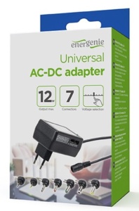 EG-MC-008 Gembird 12W Univerzalni AC-DC adapter 220V/12W na 3,4.5,5,6,7.5,9,12V 1A max - Img 1