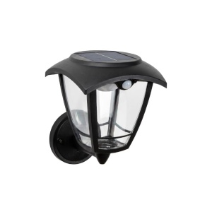 EUROLAMP solarna zidna lampa sa senzorom pokreta, 3W, 400lm, crna