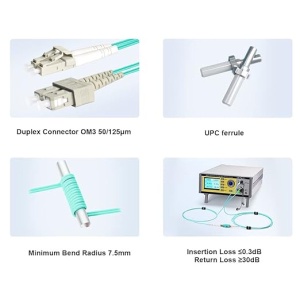 FO LC/UPC - SC/UPC MM 5M OM3 DX LSZH Aqua 2.0mm - Img 2