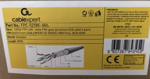 FPC-5270E-SOL Gembird, FTP cat5E Indoor, solid 24AWG, 0,51mm PREMIUM CCA kotur pun presek 305m - Img 1