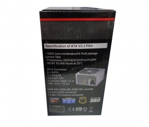 GMB-650-12 sa kutijom ** Gembird napajanje 650W 12cm FAN,20+4pn,4pin,3xSATA,1xIDE 4-pin, 6-pin(1639) - Img 2