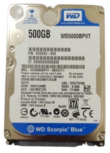 HDD 2.5 * 500GB WD5000BPVT BLUE scorpio 5400rpm 8mb SATA 9.5mm - Img 2