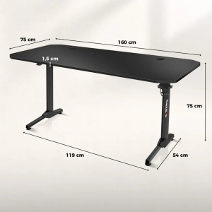 Huzaro Hero 4.7 Crni Gaming sto 160x75cm - Img 3