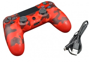 JPD-Wireless-Thrillershock PC/PS4 CAMO RED Gembird Bezicni gamepad sa dvostrukom vibracijom v2 - Img 3