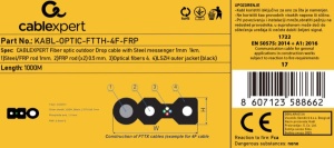 KABL-OPTIC-FTTH-4F-FRP Gembird Opticki kabl 4-vlakna SM G657A1 Flat, Outdoor, sa sajlom 1mm, 1000m