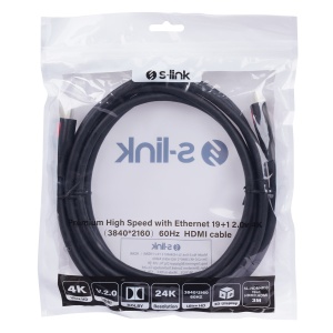 Kabl S-link SL-HDM4K13 HDMI na HDMI M/M v2.0 4K/60Hz 3m - Img 4