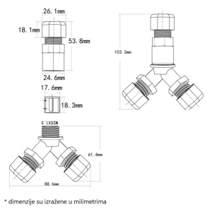 KONEKTOR KABLOVSKI IP68 XYS20(Y)-3P (0,5-2,5 mm2, 6,5-12mm) - Img 2