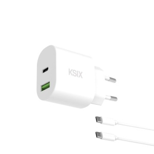 KSIX BCD30WA02 SET ZIDNI Punjač 30W USB-C+USB-A + KABL C NA C, 1M - Img 5