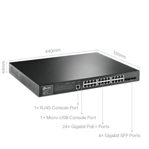 LAN Switch TP-LINK TL-SG3428MP PoE+ L3-lite/24-port/ 4xSFP - Img 2