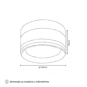 LED PLAFONJERA BL140CW 9W CCT BELA IP65 - Img 2
