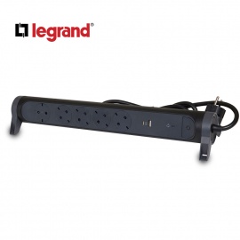LG 694514 PRODUZNI BLOK SA UPZ 5X2P+E 1XUSB-A 1XUSB-C 1.5M (CRNA/T.SIVA) - Img 2