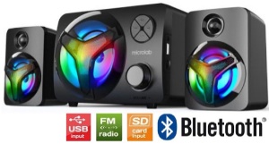 Microlab U210 Aktivni zvucnici 2.1 11W (5W, 2x3W) 3,5mm, SD, FM radio, Bluetooth - Img 2