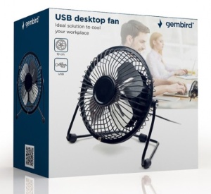 NF-03 Gembird USB 10cm desktop fan, black, METALNI VENTILATOR - Img 3