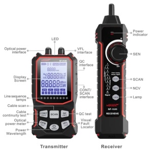 NOYAFA NF-918S Mrezni tester, tragac kablova, opticki merac snage i VFL lokator gresaka - Img 2