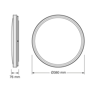 OSRAM LED plafonjera 38cm 24W 4000K IP20 crna - Img 2